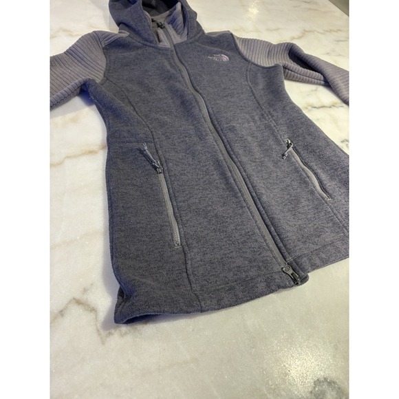 North Face Women's Size Small Full-zip Fleece Hoodie Amazing Condition Gray - Picture 10 of 12